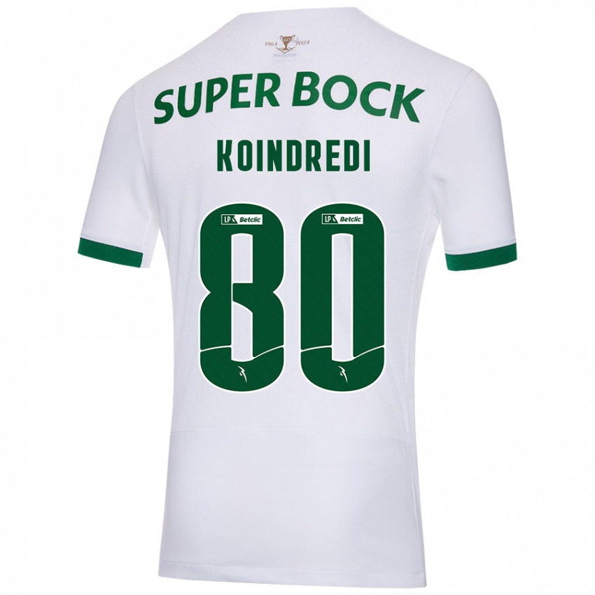 Bambino Maglia Koba Koindredi #80 Bianco Verde Kit Gara Away 2024/25 Maglietta