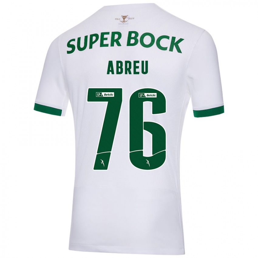 Bambino Maglia Diogo Abreu #76 Bianco Verde Kit Gara Away 2024/25 Maglietta