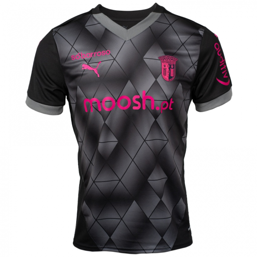 Bambino Maglia Mamadou Diop #71 Nero Rosa Kit Gara Away 2024/25 Maglietta