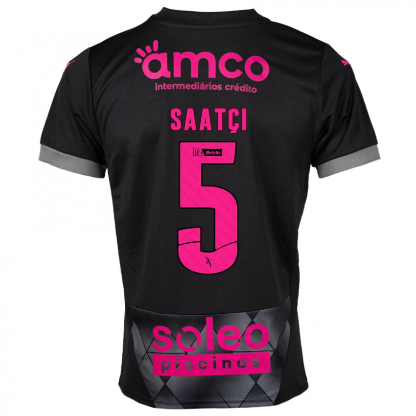 Bambino Maglia Serdar Saatçı #5 Nero Rosa Kit Gara Away 2024/25 Maglietta