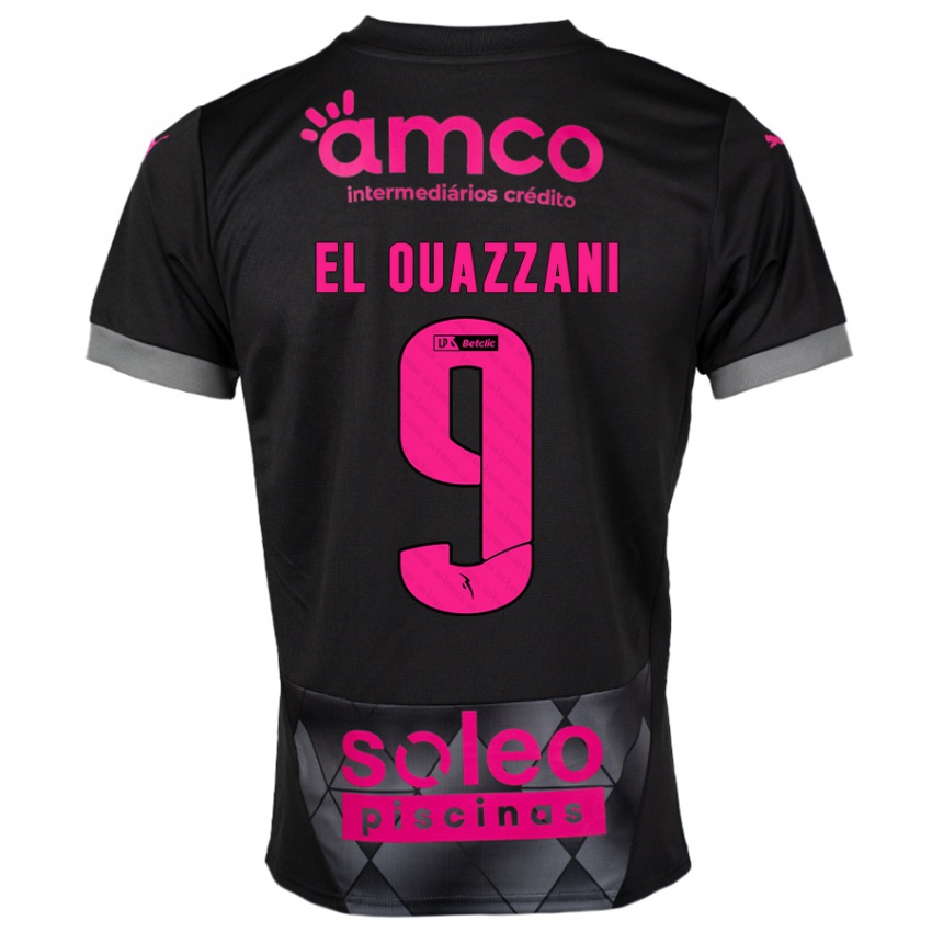 Bambino Maglia Amine El Ouazzani #9 Nero Rosa Kit Gara Away 2024/25 Maglietta