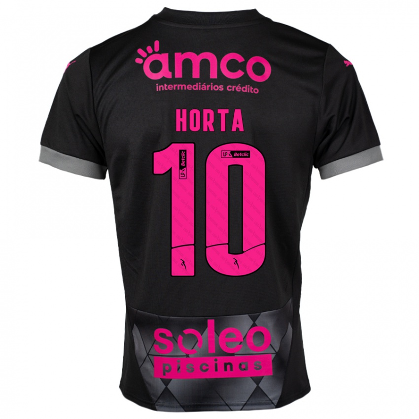 Bambino Maglia André Horta #10 Nero Rosa Kit Gara Away 2024/25 Maglietta