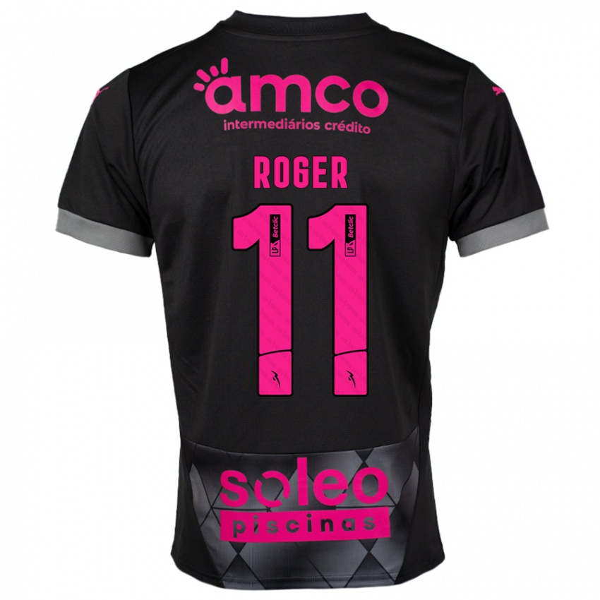 Bambino Maglia Roger #11 Nero Rosa Kit Gara Away 2024/25 Maglietta