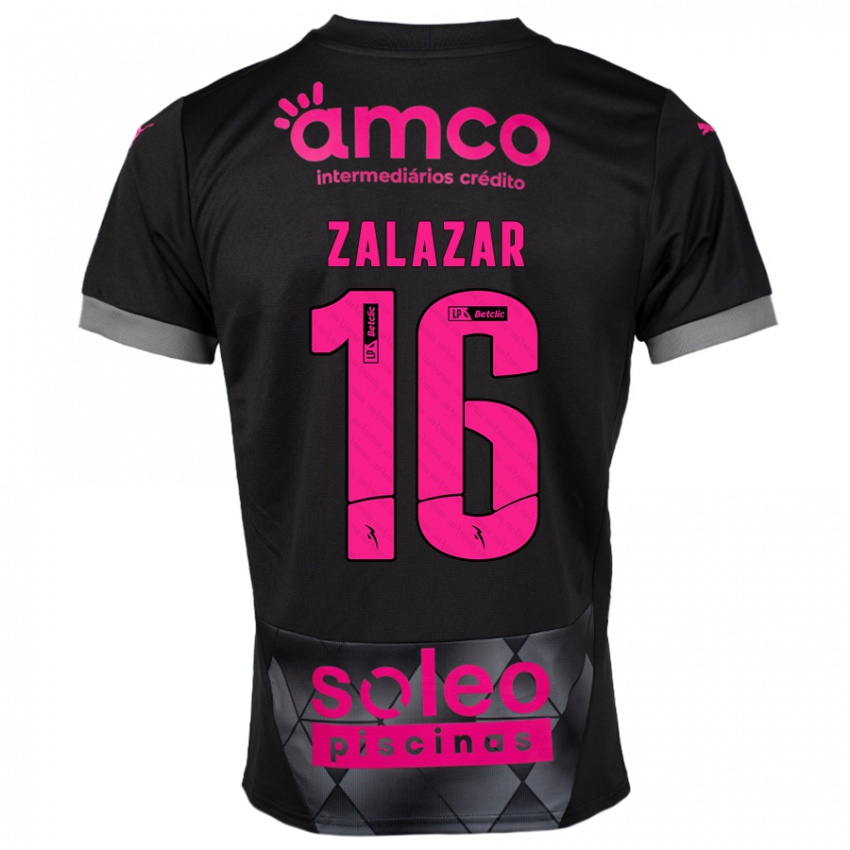 Bambino Maglia Rodrigo Zalazar #16 Nero Rosa Kit Gara Away 2024/25 Maglietta