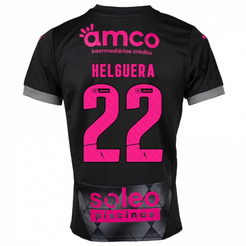 Bambino Maglia Thiago Helguera #22 Nero Rosa Kit Gara Away 2024/25 Maglietta