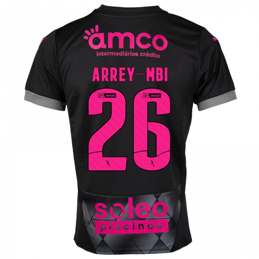 Bambino Maglia Bright Arrey-Mbi #26 Nero Rosa Kit Gara Away 2024/25 Maglietta