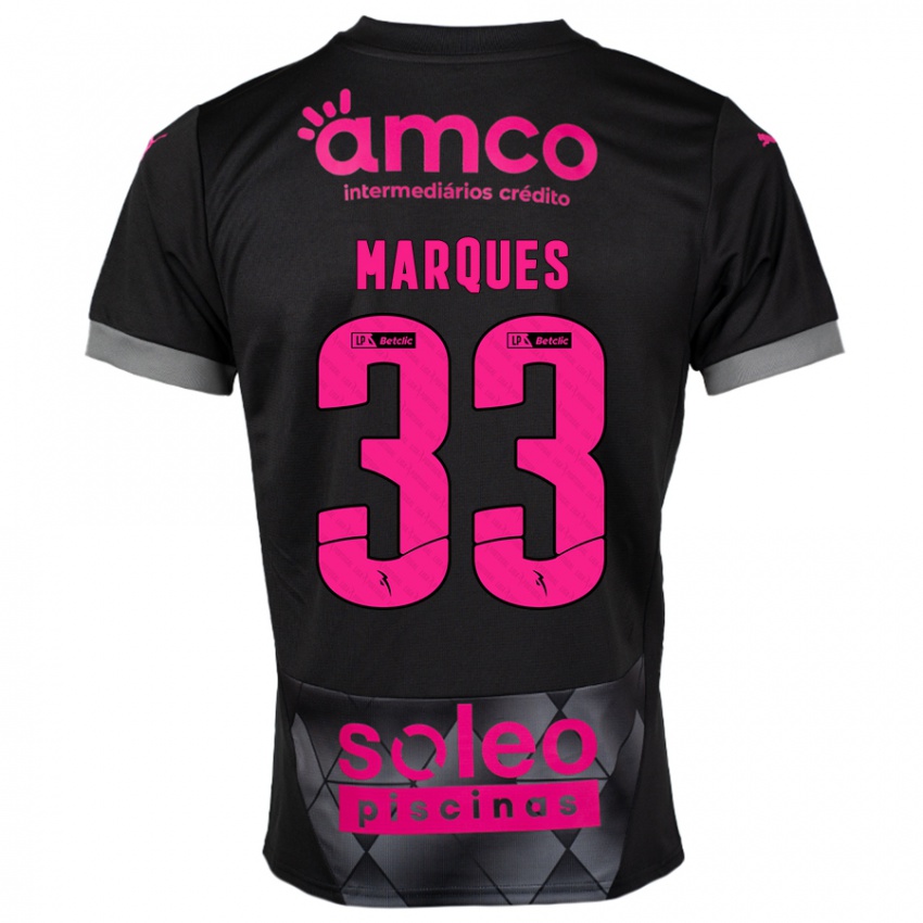 Bambino Maglia João Marques #33 Nero Rosa Kit Gara Away 2024/25 Maglietta