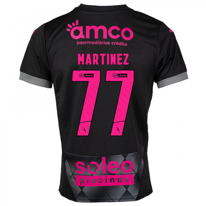 Bambino Maglia Gabri Martínez #77 Nero Rosa Kit Gara Away 2024/25 Maglietta