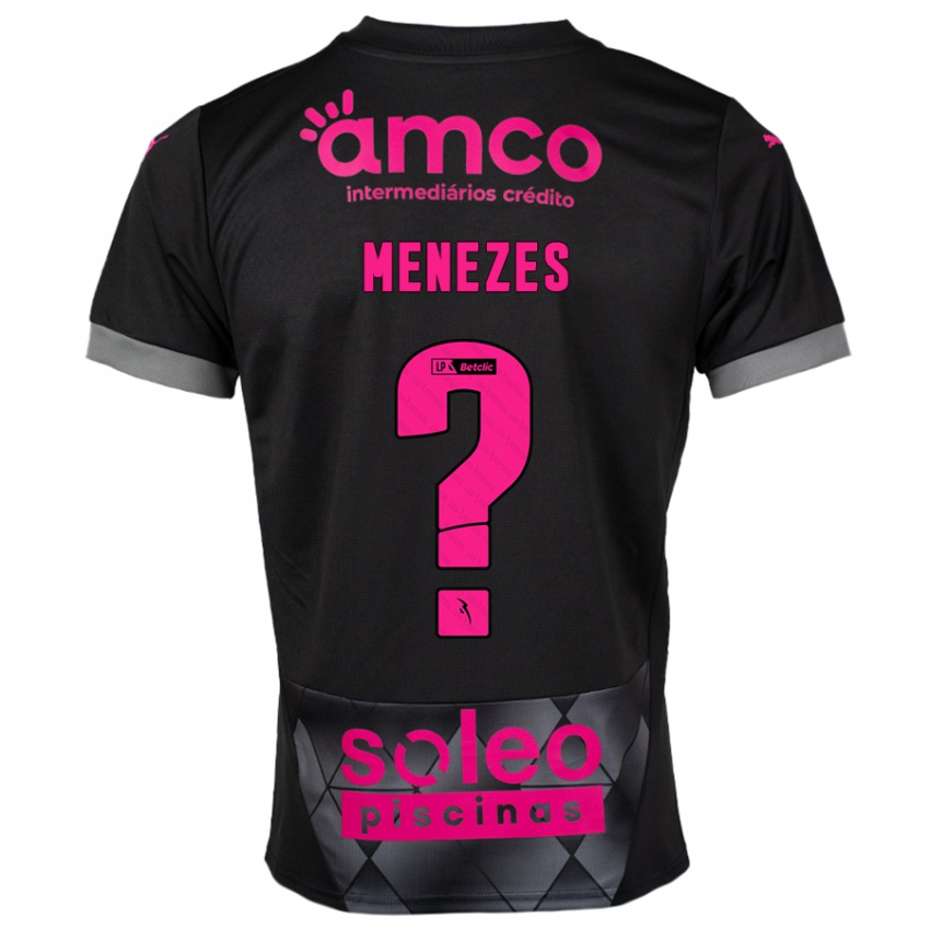 Bambino Maglia Gabriel Menezes #0 Nero Rosa Kit Gara Away 2024/25 Maglietta