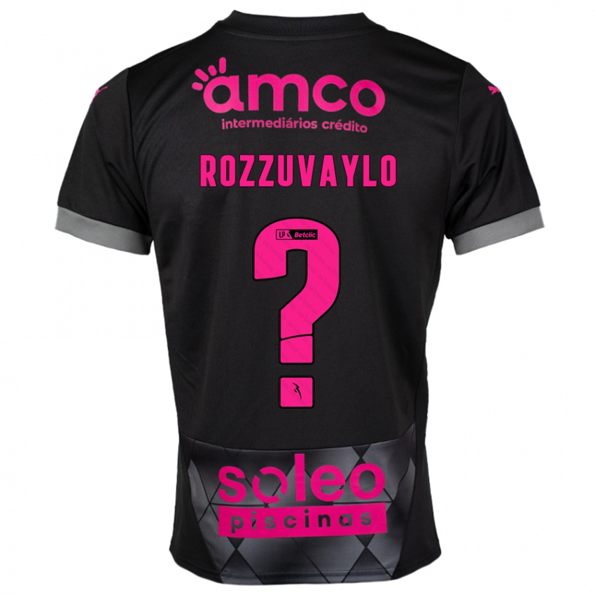 Bambino Maglia Dani Rozzuvaylo #0 Nero Rosa Kit Gara Away 2024/25 Maglietta