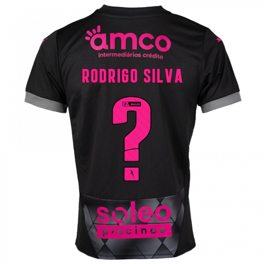 Bambino Maglia Rodrigo Silva #0 Nero Rosa Kit Gara Away 2024/25 Maglietta