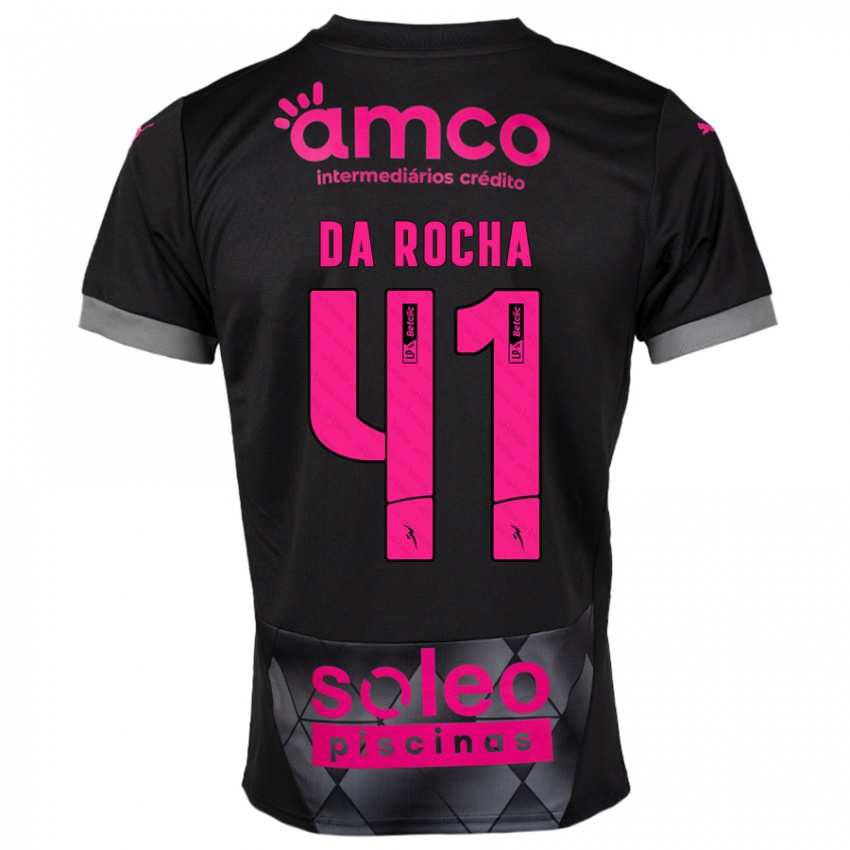 Bambino Maglia Yanis Da Rocha #41 Nero Rosa Kit Gara Away 2024/25 Maglietta