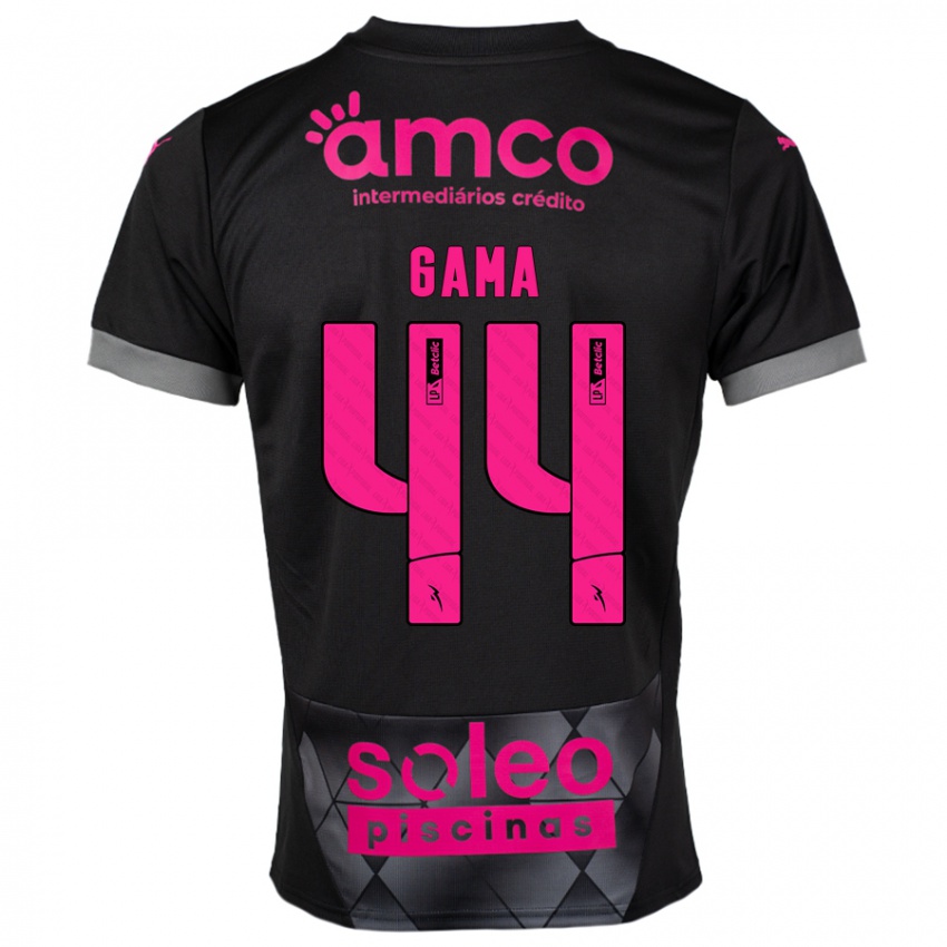 Bambino Maglia Dinis Gama #44 Nero Rosa Kit Gara Away 2024/25 Maglietta