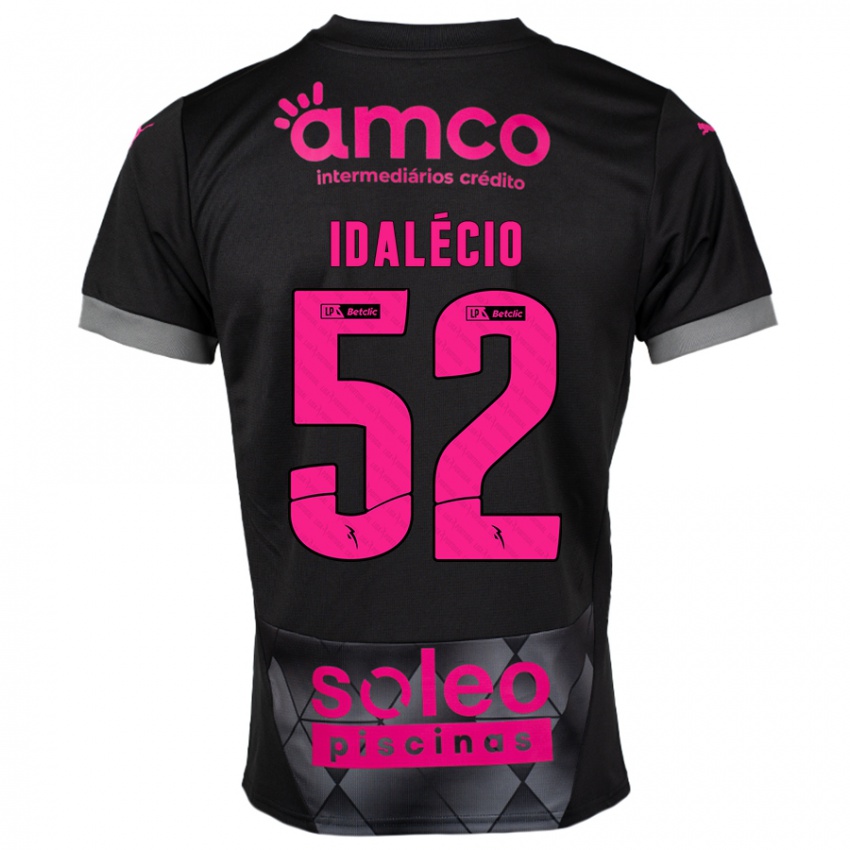 Bambino Maglia Idalécio #52 Nero Rosa Kit Gara Away 2024/25 Maglietta