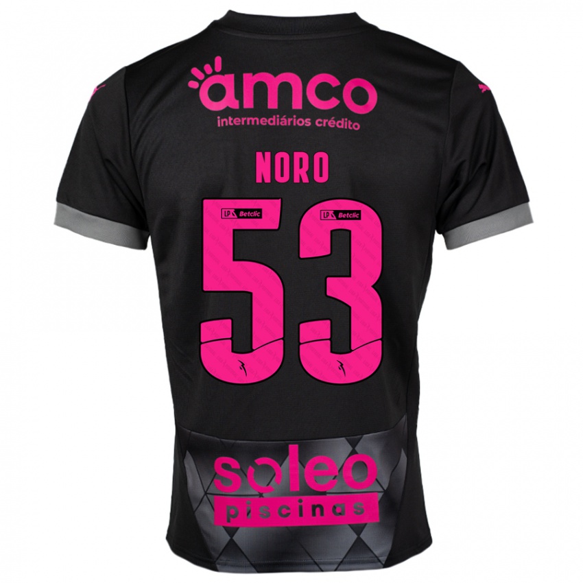 Bambino Maglia Jonatás Noro #53 Nero Rosa Kit Gara Away 2024/25 Maglietta