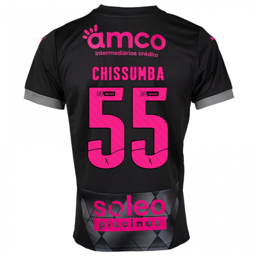 Bambino Maglia Chissumba #55 Nero Rosa Kit Gara Away 2024/25 Maglietta