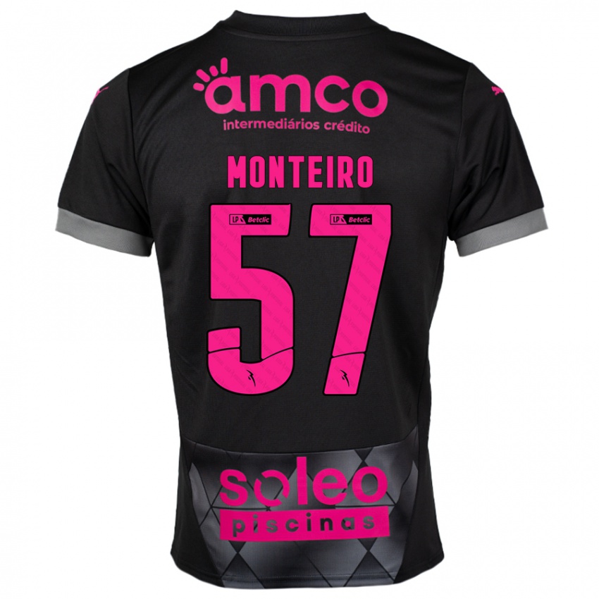 Bambino Maglia Jordan Monteiro #57 Nero Rosa Kit Gara Away 2024/25 Maglietta