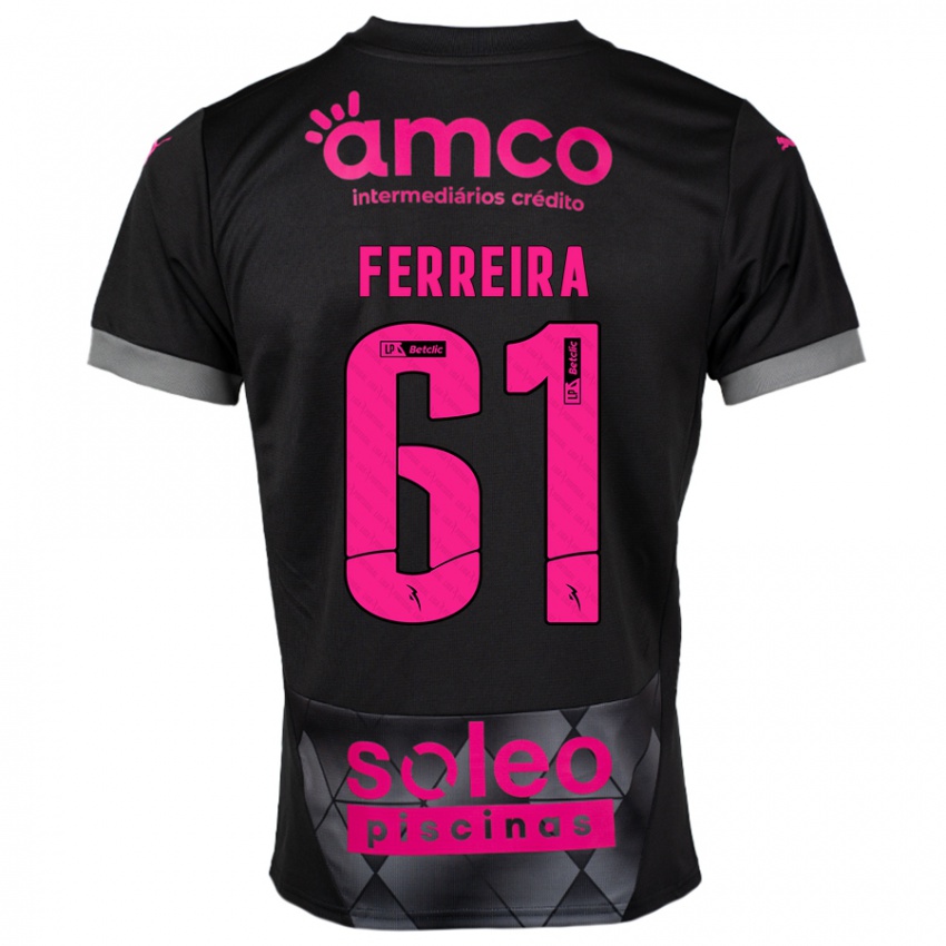 Bambino Maglia Tiago Ferreira #61 Nero Rosa Kit Gara Away 2024/25 Maglietta