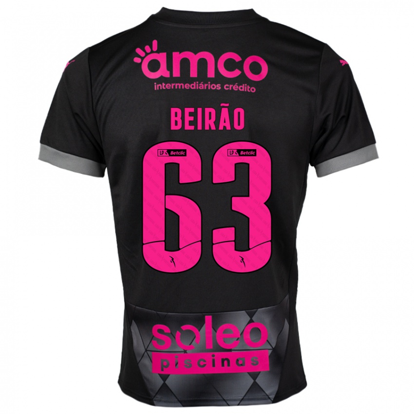 Bambino Maglia Rodrigo Beirão #63 Nero Rosa Kit Gara Away 2024/25 Maglietta