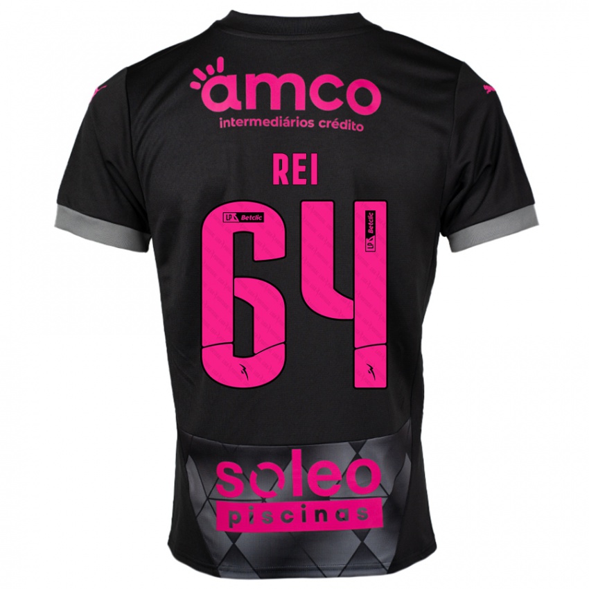 Bambino Maglia Ricardo Rei #64 Nero Rosa Kit Gara Away 2024/25 Maglietta