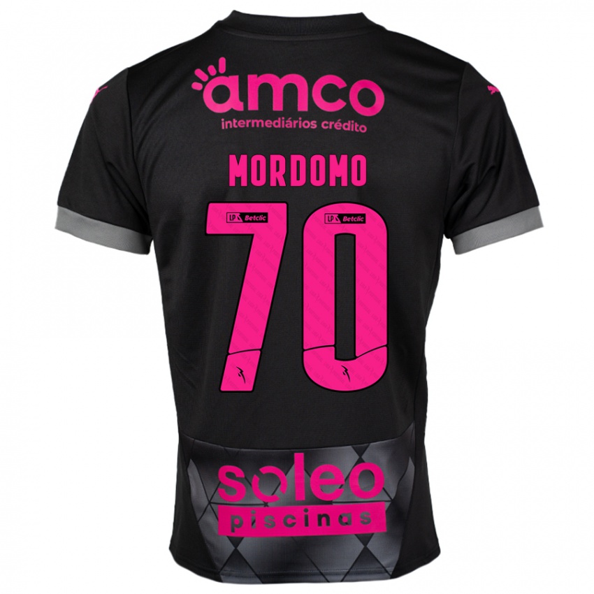 Bambino Maglia Mordomo #70 Nero Rosa Kit Gara Away 2024/25 Maglietta