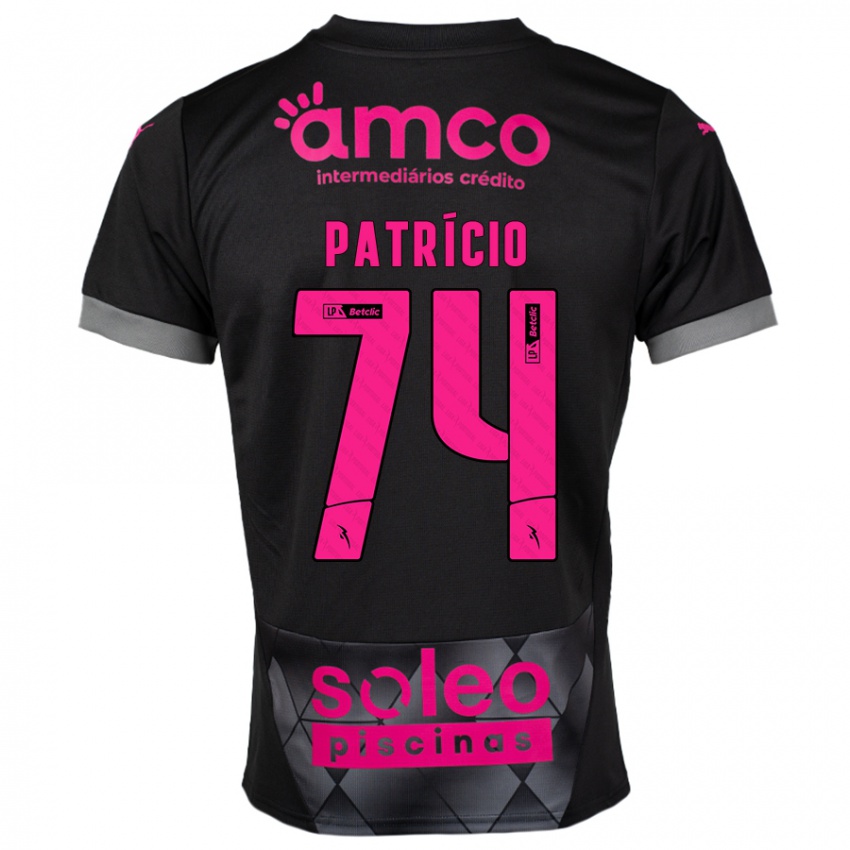 Bambino Maglia Nuno Patrício #74 Nero Rosa Kit Gara Away 2024/25 Maglietta