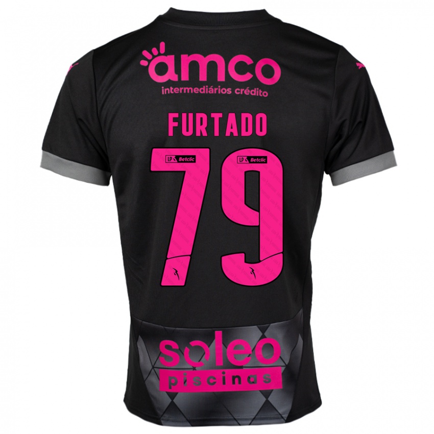 Bambino Maglia Rúben Furtado #79 Nero Rosa Kit Gara Away 2024/25 Maglietta