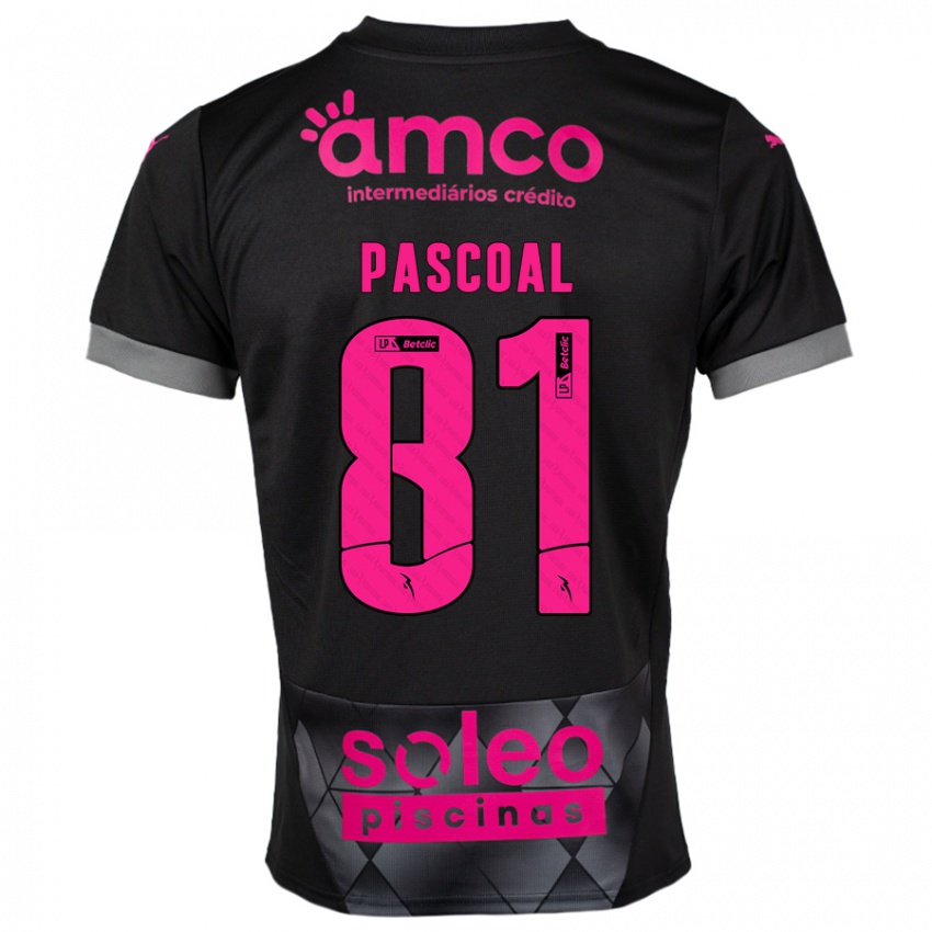 Bambino Maglia Fodé Pascoal #81 Nero Rosa Kit Gara Away 2024/25 Maglietta