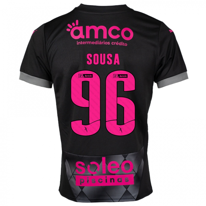 Bambino Maglia Afonso Sousa #96 Nero Rosa Kit Gara Away 2024/25 Maglietta