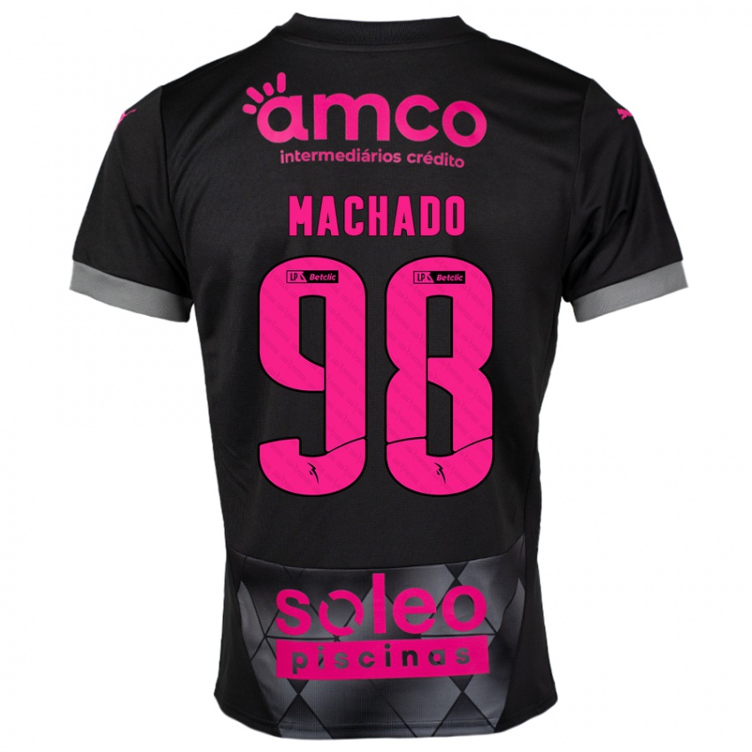 Bambino Maglia Gonçalo Machado #98 Nero Rosa Kit Gara Away 2024/25 Maglietta