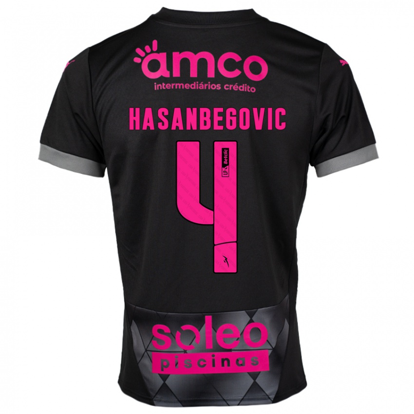 Bambino Maglia Melisa Hasanbegović #4 Nero Rosa Kit Gara Away 2024/25 Maglietta