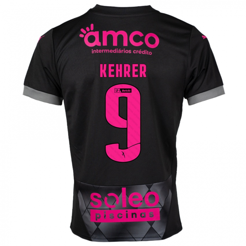 Bambino Maglia Caroline Kehrer #9 Nero Rosa Kit Gara Away 2024/25 Maglietta