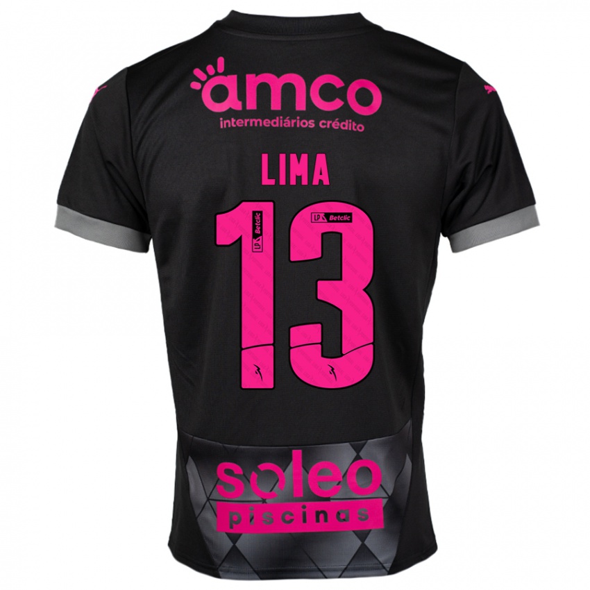 Bambino Maglia Aline Lima #13 Nero Rosa Kit Gara Away 2024/25 Maglietta