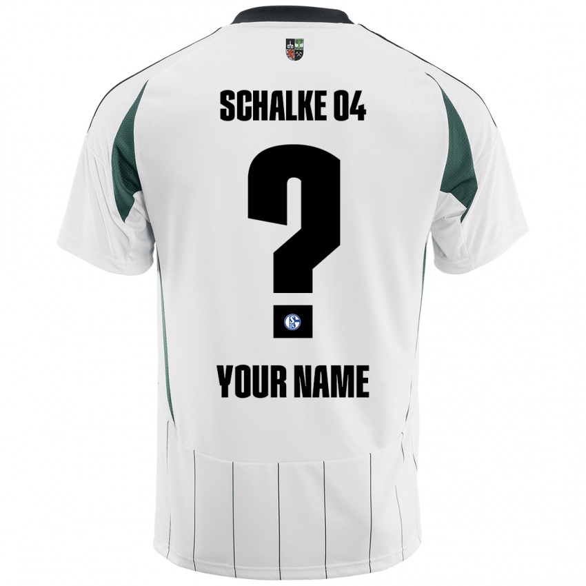 Bambino Maglia Il Tuo Nome #0 Bianco Verde Kit Gara Away 2024/25 Maglietta