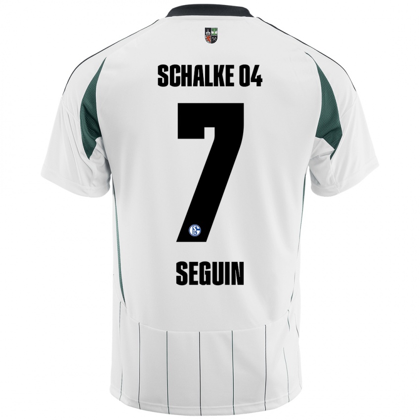 Bambino Maglia Paul Seguin #7 Bianco Verde Kit Gara Away 2024/25 Maglietta