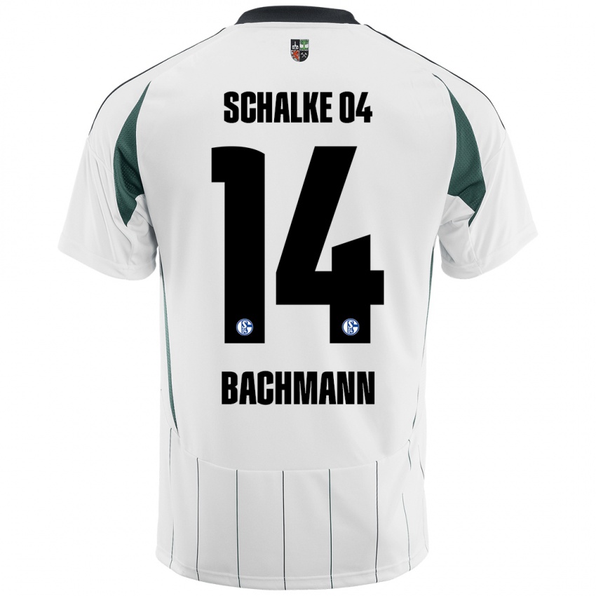 Bambino Maglia Janik Bachmann #14 Bianco Verde Kit Gara Away 2024/25 Maglietta