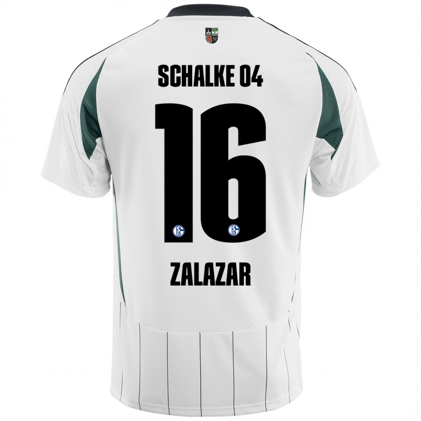 Bambino Maglia Mauro Zalazar #16 Bianco Verde Kit Gara Away 2024/25 Maglietta