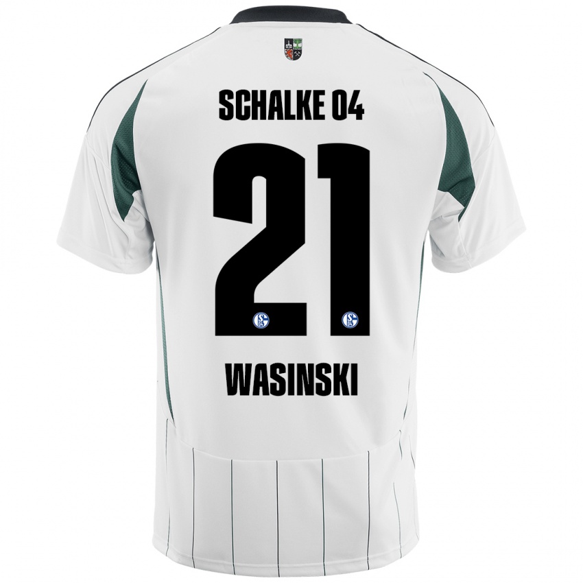 Bambino Maglia Martin Wasinski #21 Bianco Verde Kit Gara Away 2024/25 Maglietta