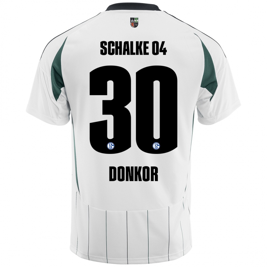 Bambino Maglia Anton Donkor #30 Bianco Verde Kit Gara Away 2024/25 Maglietta