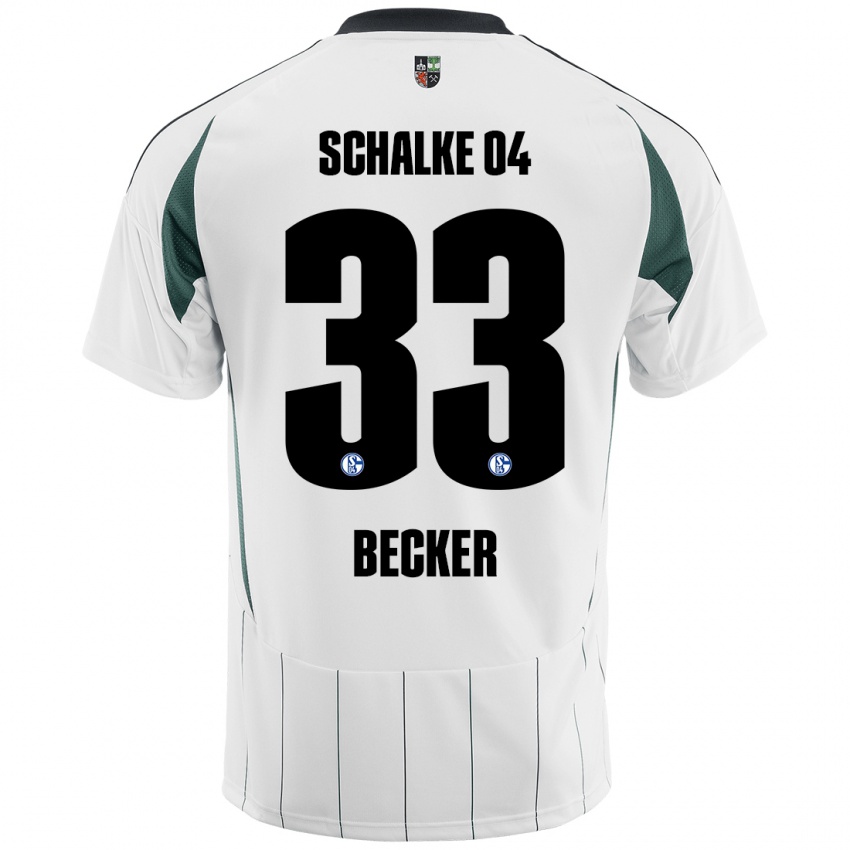 Bambino Maglia Vitalie Becker #33 Bianco Verde Kit Gara Away 2024/25 Maglietta