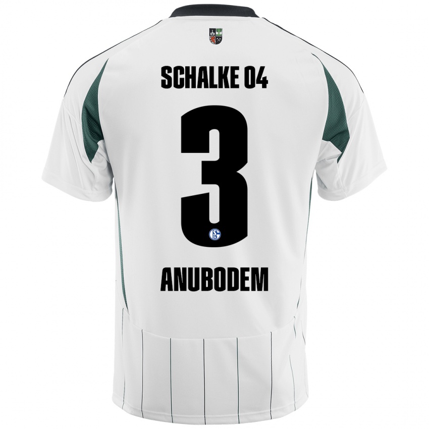 Bambino Maglia Ngufor Anubodem #3 Bianco Verde Kit Gara Away 2024/25 Maglietta