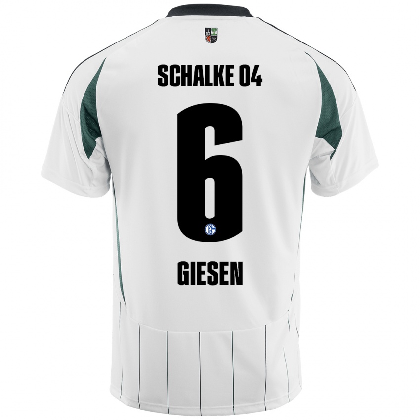 Bambino Maglia Tim Giesen #6 Bianco Verde Kit Gara Away 2024/25 Maglietta