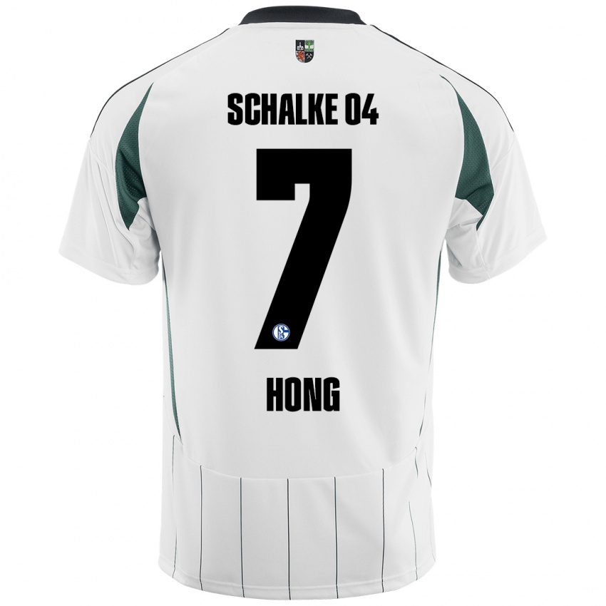 Bambino Maglia Seok-Ju Hong #7 Bianco Verde Kit Gara Away 2024/25 Maglietta