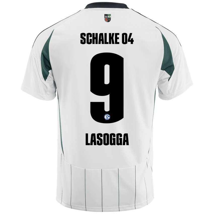 Bambino Maglia Pierre-Michel Lasogga #9 Bianco Verde Kit Gara Away 2024/25 Maglietta