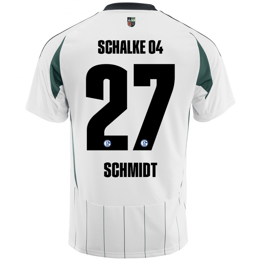 Bambino Maglia Tim Schmidt #27 Bianco Verde Kit Gara Away 2024/25 Maglietta