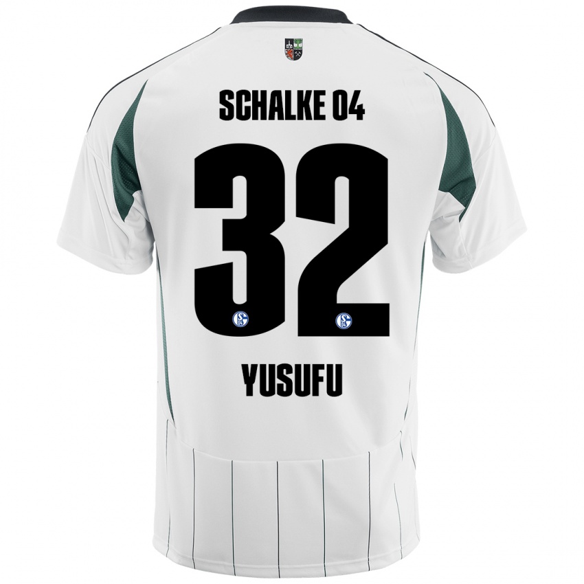 Bambino Maglia Faaris Yusufu #32 Bianco Verde Kit Gara Away 2024/25 Maglietta