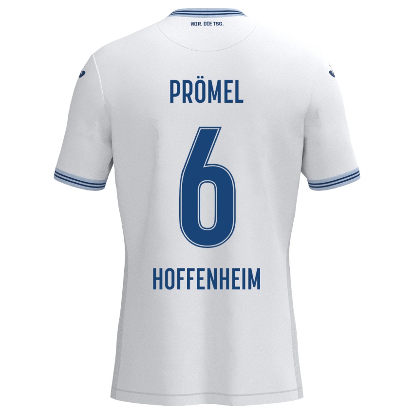 Bambino Maglia Grischa Prömel #6 Bianco Blu Kit Gara Away 2024/25 Maglietta