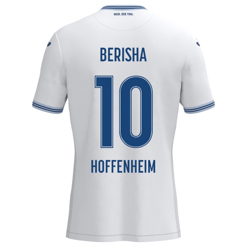 Bambino Maglia Mergim Berisha #10 Bianco Blu Kit Gara Away 2024/25 Maglietta