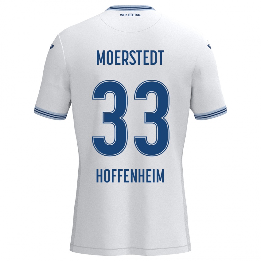 Bambino Maglia Max Moerstedt #33 Bianco Blu Kit Gara Away 2024/25 Maglietta