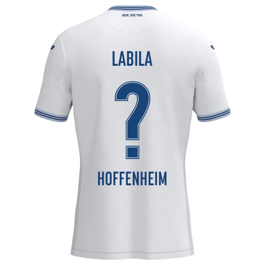 Bambino Maglia Daniel Labila #0 Bianco Blu Kit Gara Away 2024/25 Maglietta